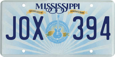 MS license plate JOX394