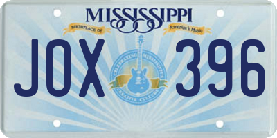 MS license plate JOX396
