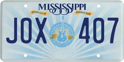 MS license plate JOX407