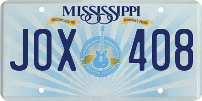 MS license plate JOX408
