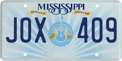 MS license plate JOX409
