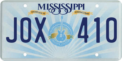 MS license plate JOX410