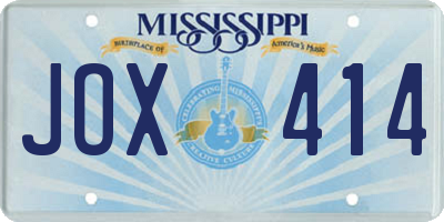 MS license plate JOX414
