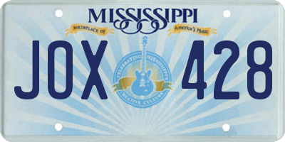 MS license plate JOX428