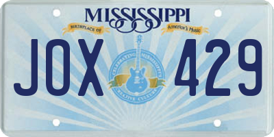 MS license plate JOX429