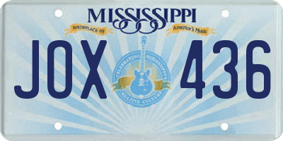 MS license plate JOX436