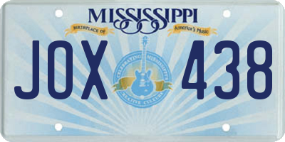 MS license plate JOX438