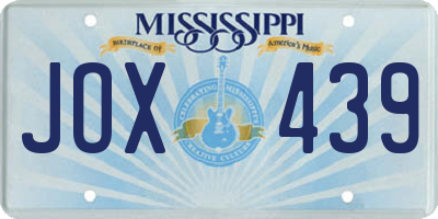 MS license plate JOX439
