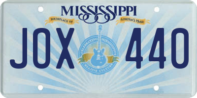 MS license plate JOX440