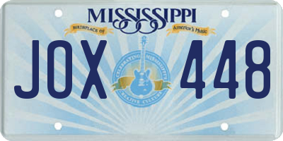 MS license plate JOX448