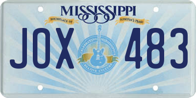 MS license plate JOX483