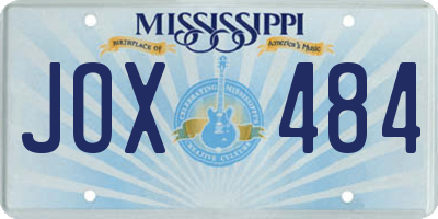 MS license plate JOX484