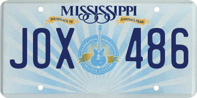 MS license plate JOX486