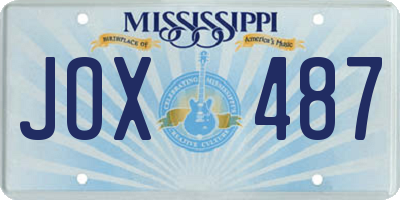 MS license plate JOX487