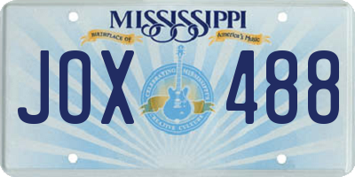 MS license plate JOX488