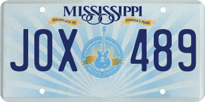 MS license plate JOX489