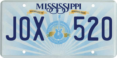 MS license plate JOX520