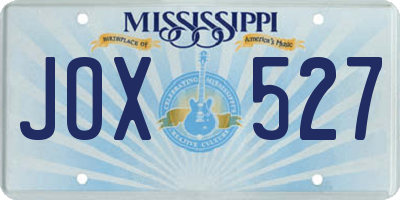 MS license plate JOX527
