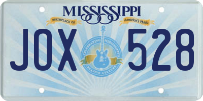 MS license plate JOX528