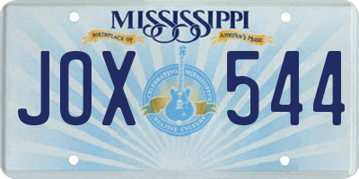 MS license plate JOX544