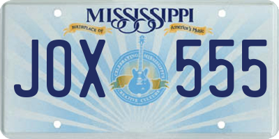 MS license plate JOX555