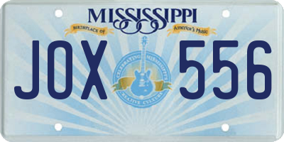 MS license plate JOX556