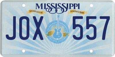 MS license plate JOX557
