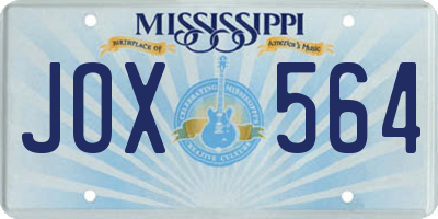 MS license plate JOX564