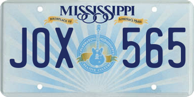 MS license plate JOX565