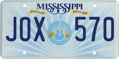 MS license plate JOX570