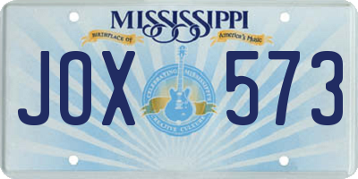 MS license plate JOX573