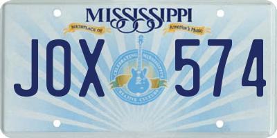 MS license plate JOX574