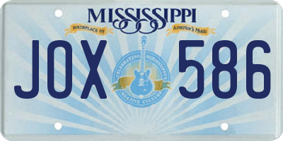 MS license plate JOX586