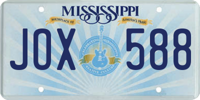 MS license plate JOX588