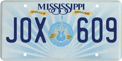MS license plate JOX609