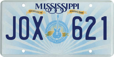 MS license plate JOX621