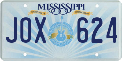 MS license plate JOX624