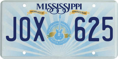 MS license plate JOX625