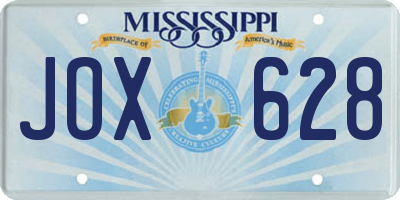 MS license plate JOX628