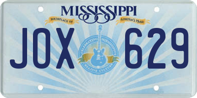 MS license plate JOX629