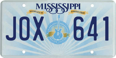 MS license plate JOX641