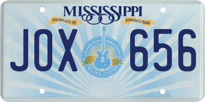 MS license plate JOX656