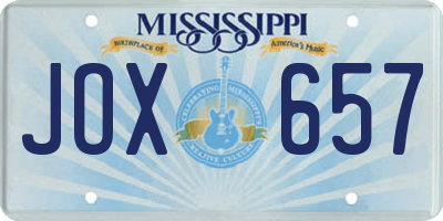 MS license plate JOX657