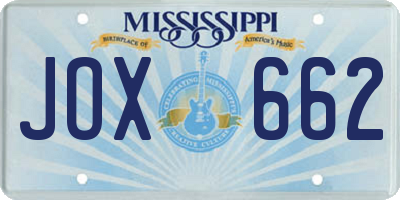 MS license plate JOX662