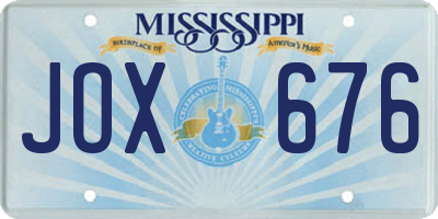 MS license plate JOX676