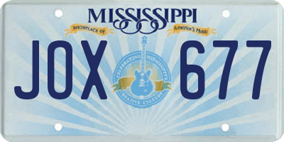 MS license plate JOX677