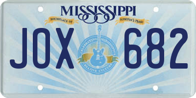 MS license plate JOX682