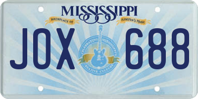 MS license plate JOX688