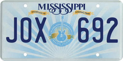 MS license plate JOX692