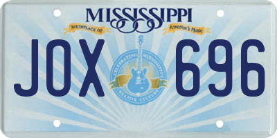 MS license plate JOX696
